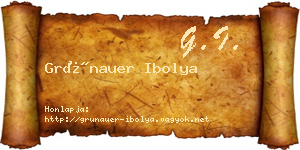 Grünauer Ibolya névjegykártya